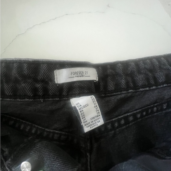 Forever 21 Black Distressed Jean Shorts - Picture 3 of 3